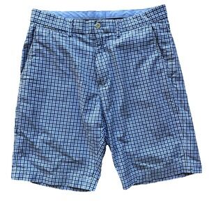 Polo Golf Ralph Lauren Shorts‎ Mens 30 Blue White Gingham Check Preppy Academia